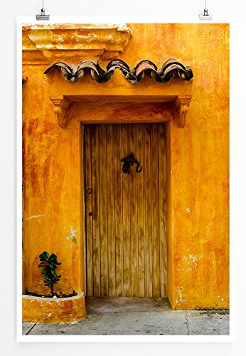 Eau Zone Home Bild - Art Fotos – Romantische Hauswand in Cartagena Kolumbien- Poster Fotodruck in höchster Qualität