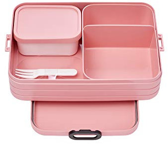 Mepal - Bento Lunchbox Take A Break Large - Brotdose mit Bento-Box - Meal Prep Box für Sandwiches, Kleine Snacks & Reste - Snack & Mittagessen - Essensbox mit Fächern - 1500 ml - Nordic Pink