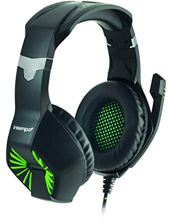 Intempo® EE3358 Interaktives Gaming-Headset mit Mikrofon und Geräuschisolierung, für Xbox, PlayStation, PC oder TV, grün/schwarz