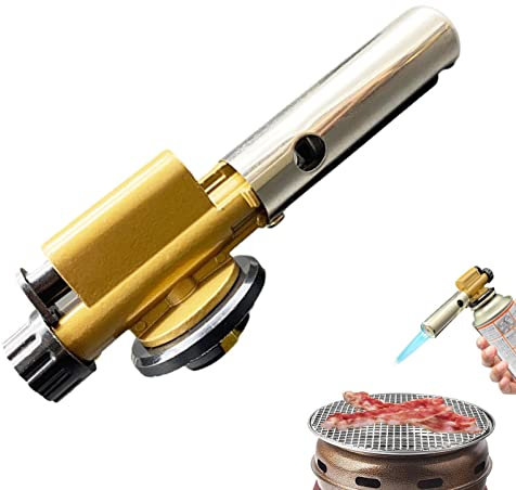 Antorcha de llama de cocina,Encendedor de llama de metal completo para hornear | Herramienta de soplete de soldadura portátil para acampar, llama ajustable para pasteles, postres, energía no Generic