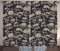 ABAKUHAUS Skull Rustikaler Gardine, Grunge Stil Böser Schädel, Schlafzimmer Kräuselband Vorhang mit Schlaufen und Haken, 280 x 175 cm, Anthrazit grau und Tan