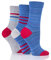 SockShop Ladies Gentle Bamboo Socks with Smooth Toe Seams In Plains and Stripes Pack of 3 Alpine Red 4-8