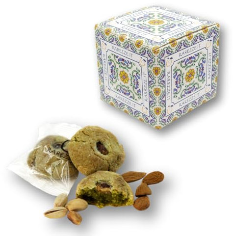RAREZZE - Biscotti di Pasta di Mandorla Siciliana al PISTACCHIO, spediti APPENA SFORNATI, scatola regalo (kg.1). Antica Pasticceria di Sicilia, produzione artigianale cannoli, cassata, torroncini