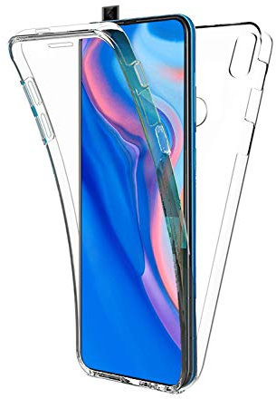 COPHONE® kompatibel Huawei P SMART Z Hülle Silikon 360 Grad transparent. Total transparent, weiche Vorderseite + harte Rückseite. Stoßfeste 360-Grad-Touch-Handyhülle für Huawei P SMART Z