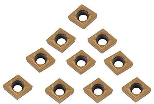 Elprico 10Pcs CNC Carbide Inserts,CNC Carbide Tips Inserts Blade Cutter Lathe Turning Tool With Box CCMT060204-HM YBC251