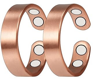 2pc Kupferringe für Arthritis für Frauen, reines Kupfer, magnetische Ringe, Schmerzlinderung mit 4 Magneten, verstellbar, magnetische Heilung, Gesundheit, Muttertagsgeschenk