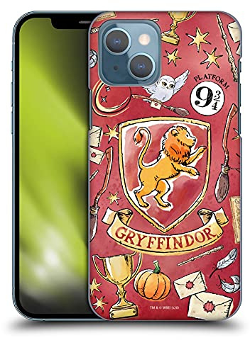 Head Case Designs Officially Licensed Harry Potter Gryffindor Pattern Deathly Hallows XIII Hard Back Case Compatible With Apple iPhone 13
