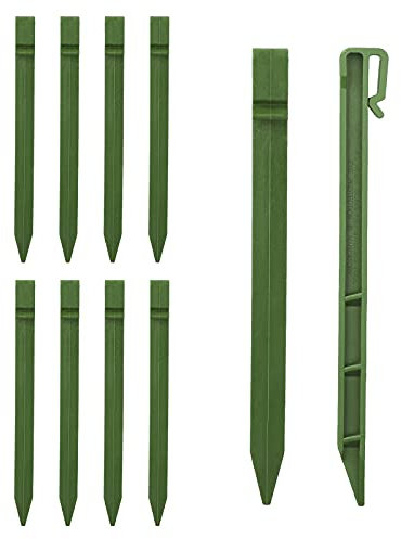 ZHDOKA Lot de 20 crochets à clous de jardin, piquets en plastique de 24 cm, piquets d'ancrage en nylon en spirale pour clôture de jardin