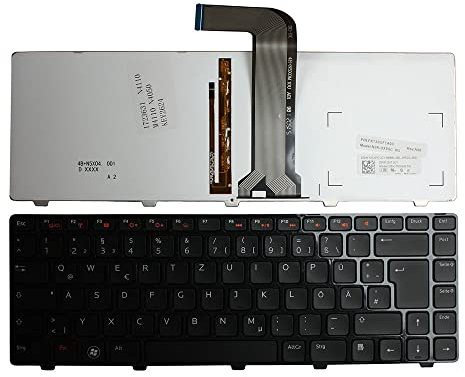 Power4Laptops Deutsch Glänzend Schwarz Rahmen Hinterleuchtet Schwarz kompatible Ersatz Tastatur kompatibel mit Dell XPS 15 L502X