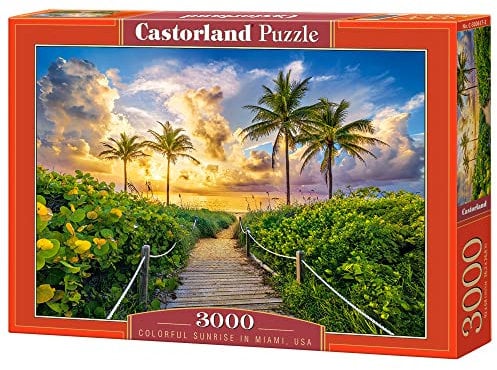 Puzzle 3000 pièces : Lever de Soleil coloré à Miami, USA