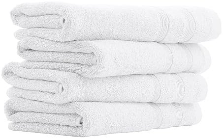 Uncover by Schiesser Handtuch Brooklyn im 4er Set | 100% Baumwolle | Oeko-TEX | Weich, saugstark, schnelltrocknend | 50x100cm | Weiß