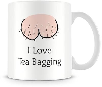 Behind The Glass - I Love Tea Bagging (Pink) - Funny Rude Mug, Ceramic, 11fl.oz.