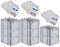 PROREGAL SuperSparSet 8x Eurobox NextGen Grip mit Scharnierdeckel und blauen Schiebeschnappverschlüssen, HxBxT 22x30x40cm, 20 L, Grau, Griffe geschlossen, Eurobehälter, Transportbox