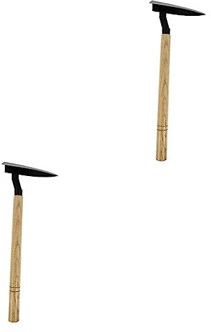 Yardwe 2 STK Dreieckige Holzhacke Dreieckige Hacke Dreieckige Unkrauthacke Geschweißte Gartenhacke Koreanische Handhacke Multitools Gartenhacke Hacke Graben Hacke Metall Hölzern Handlich