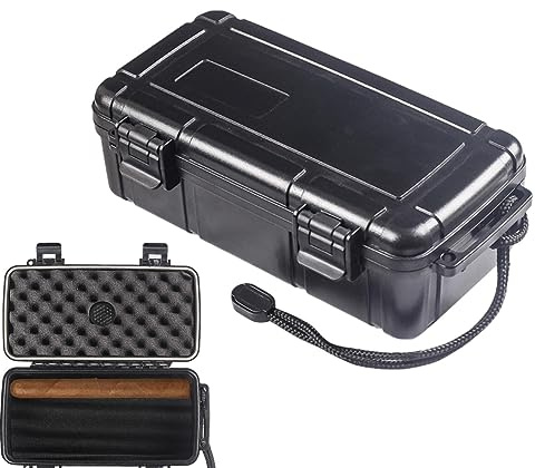 Tumotsit Reise-Humidor für Zigarren, luftdicht, wasserdicht, Humidor für Zigarren mit großer Kapazität, stoßfest, mit Schwamm für Ausflüge, Camping, Reisen