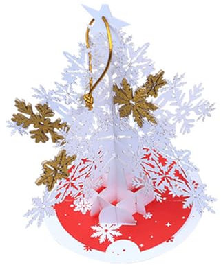 LUOFANG Weihnachtskarten, 3D Popup Schneeflocken Baum Grußkarte, Nachrichtenkarten, Weihnachtsdekoration für Einladung 2024 Neujahr
