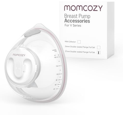 Momcozy Full Set Collector Cup Only for Momcozy V1 Pro/V2. Original V1 Pro/V2 Breast Pump Replacement Accessories (Max 7.8oz, with Double-Sealed Flange 27mm)