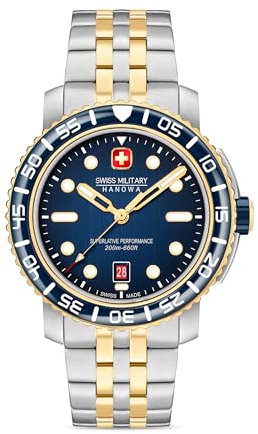 Swiss Military Hanowa SMWGH0001760 Black Marlin Herrenuhr mit Edelstahlband 20 ATM