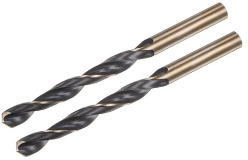 sourcing map 2pcs Jobber Drill Bits 9mm (0.354) Black Nitride & Gold Titanium Coated M2 High Speed Steel (HSS) Twist Drill Bits for Stainless Steel Aluminum Alloy Metal