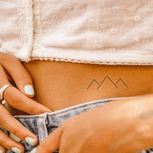 Inkster® Symmetrische Gipfel Tattoo | Temporäres Tattoo mit EU-Kosmetikzertifizierung | wasserfest + vegan | revolutionäres 2-Wochen-Tattoo | Fake Tattoos und Klebetattoos für Erwachsene