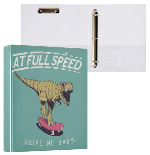 Tyrannosaur Rex 3-Ring-Ordner mit Klemmbrett, Aktenordner für Büro, Schule, mit Tasche