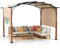 RELAX4LIFE Pergola Jardin Extérieur 3,6x3 M avec Auvent Rétractable, Tonnelle Pergola Métallique avec Toile Réglable Coulissante, Piquets de Sol, Protection UV, Tonnelle pour Jardin Plage Cour, Beige