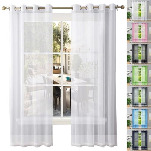 GAIFNAG Rideaux de Porte Chenille 100 x 225 cm 100% Polyester/Transparent Intérieurs Rideau de Porte en Perles Rideau Anti Mouches pour Porte Fenetre Dressing Salon, Blanc