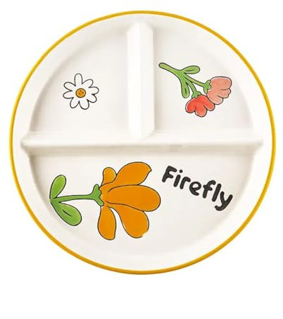 DouYuan Geteilte Porzellanteller, 20,3 cm, runde Portionskontrollteller für Erwachsene mit Fächern für Dessert, Salat, Steak und Sushi