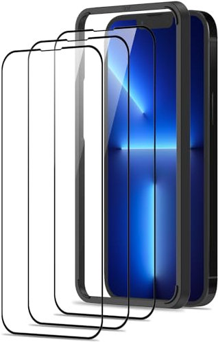 Beukei Panzer Schutz Glas für iPhone 13 Pro Max mit Installationsrahmen, 3 Stück Schutzfolie, Panzer schutzglas[HD Glas Displayschutz][9H Härte][Anti-Kratzen] Glass