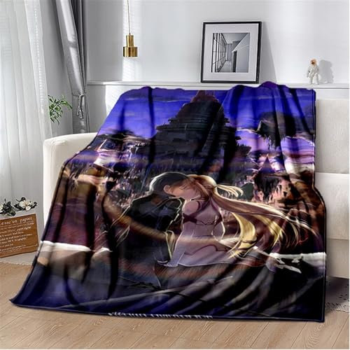 ZILUXI Swo-rd Art Onli-ne Kuscheldecken, Pflegeleicht Warm Decke, Motiv für Anime Fans Herren Damen Unisex(Muti 7,150x200cm)
