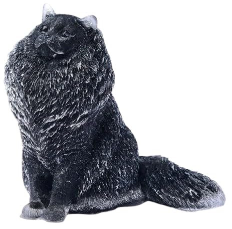 AUOU 1 gravier en cristal naturel en forme de chat en résine de silice pour décoration artisanale, pierre de cristal, cadeau
