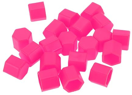 Partuto 20 Stk. Radmutter Bolzen Felgen Reifenmutter Schrauben Staubschutzkappe Abdeckung Mutter Schutz Silikon Leuchtendes Pink 2,2x17x20mm