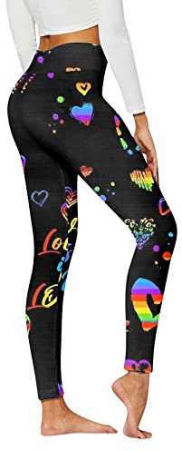 CUTeFiorino Weihnachtsdeko Lässige Damenhosen mit Herzdruck, Jogginghose, Leggings Geschenke 20€ (R, M)