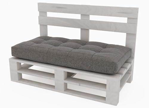 Lermowood Palettenmöbel Mpe Bank 100 x 60 cm Weiß | Europaletten Indoor und Outdoor Lounge Gartenmöbel Holz Gartenmöbel Set Lounge Möbel Terrasse Balkon Loft Stil Paletten