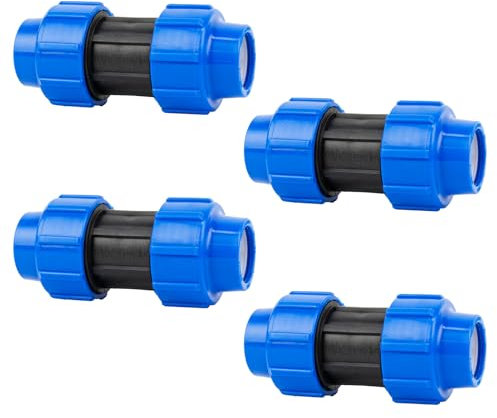Raccord en polypropylène MDPE : raccord pour rallonge de tuyau de raccordement, 25 mm, technologie de connexion rapide & facile, installation sans outil