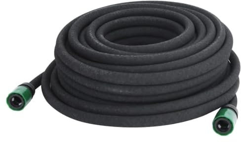 Hogar y jardín, césped y jardín, riego y riego, mangueras de jardín, manguera de remojo para el hogar, jardín, color negro, 1,5 cm, 25 m, goma