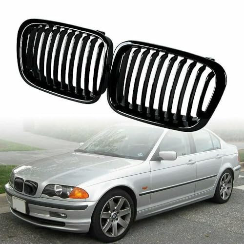 1 Paar schwarze Nieren-Kühlergrill-Abdeckung für BMW E46 320i 323i 325i 328i 330i 1998–2001