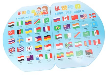 Toddmomy Jouet Drapeau en Bois à Insérer pour Garçon Et Filles, Jeu Cognitif Géographique, Taille Moyenne, Éducatif, Apprentissage du Monde, Développement Intellectuel, 36 Pièces