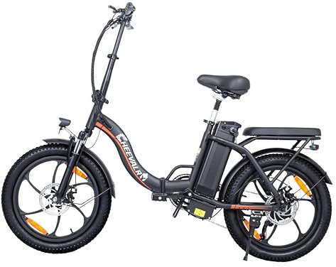 TIGUOWISH Vélo électrique C16 noir pour homme adulte, vélo d'équilibre électrique, 48 V 16 Ah, batterie amovible, vélo électrique pliable.