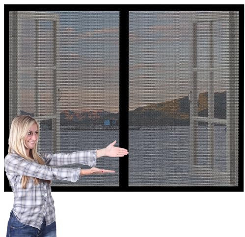 Zanzariera Magnetica per Porta Finestra 90 x 140 cm Zanzariera Regolabile Fai-Da-Te Easy to Install per Camere, Balconi, Salotti, Nero