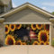 Banner per copertura della porta del garage patriottico americano con girasole, grandi decorazioni per garage, decorazione per esterni 4 luglio, 390 x 180 cm