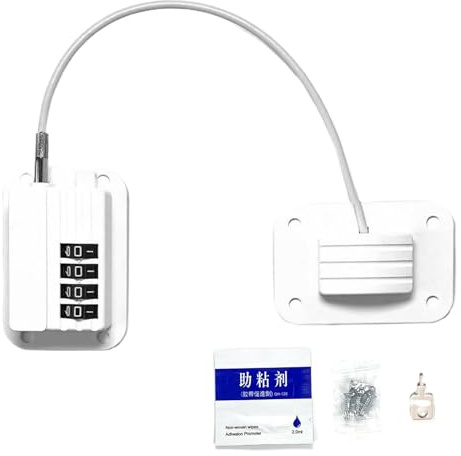 Fridge Lock,Child Proof Cabinet Locks for Refrigerators - Heavy Duty Latch Adhesive Safety Accessories for Desk Drawers Furniture Sliding Doors Window Oven