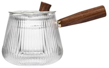 MOTHNUR Teiera in Vetro Trasparente Bollitore Resistente e per Tè Caffè e Latte Design Semplice e Isolante Compatibile con Fornelli Gas e Induzione