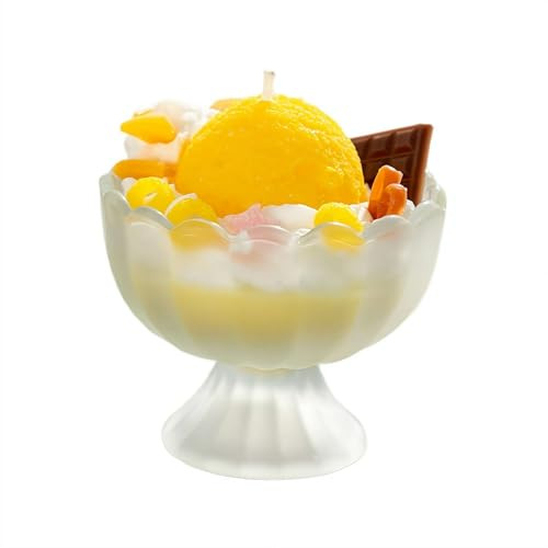Süße Eiscreme-förmige Keks-Duftkerze im Glas, dekorative Kerze, Geschenk für Frauen, Kerze zum Geburtstag
