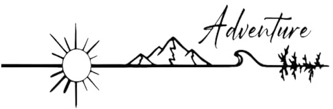 2 Stück 30 x 9,5 cm, Outdoor-Abenteuer-Aufkleber mit Sonne und Bergen, wasserfest, für Autos, Laptops, Stoßstangen, Fensterscheiben | #DZ100 (Schwarz)