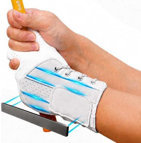 Golf Wrist Training Aid Brace - Swing Trainer for Right-Handed Golfers | 3 Steel Plates to Keep Straight Swing Position, Stylish and Discreet, Breathable Fabric, Soft Interior, Large Size