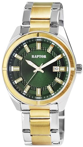 Raptor Damen Armbanduhr Analog in Bicolor, Gesamtlänge 23.5 cm, Edelstahlarmband – 3 ATM