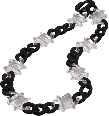 PYRWSM Rosso Acrilico Rami Filo Spine Spike Catena Collana Per Uomo Donna Punk Spinato Girocollo Collana Gioielli Uomo