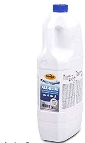 Camp4 All-Blue Liquide sanitaire pour toilettes chimiques - 2 l - Réservoir pour eaux usées - Pour camping-car et caravane