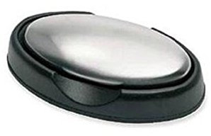 NiceButy Savon en Acier Inoxydable avec Support Forme Ovale Portable Magic Savon Éliminant Les Odeurs De Cuisine Bar Remover